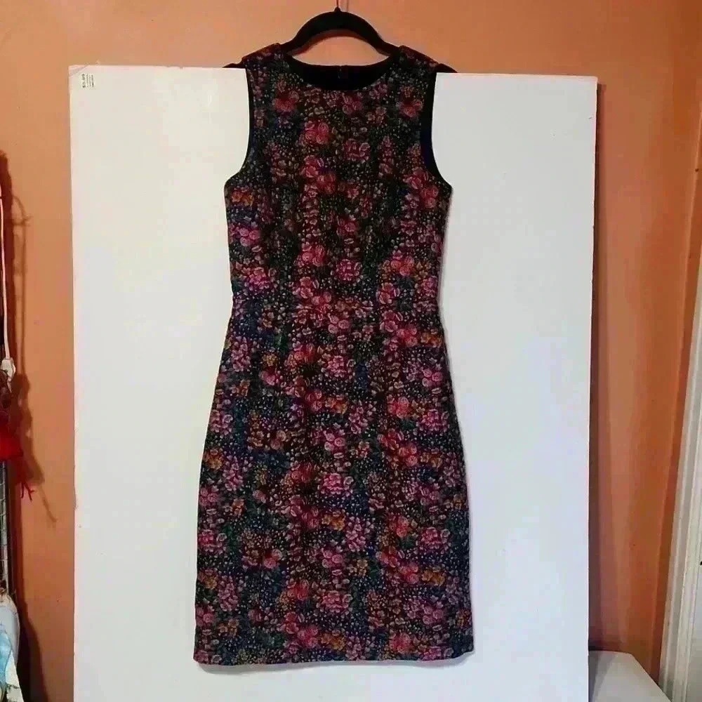 J CREW L2593 NWOT size 00 Stunning HTF  Botanic Jacquard Mayapple Sheath Dress